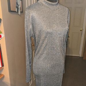 Long mock neck dress